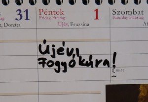 újévi fogyókúra naptár